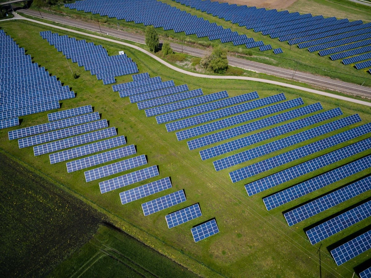 Paneles solares con luz dorada del atardecer